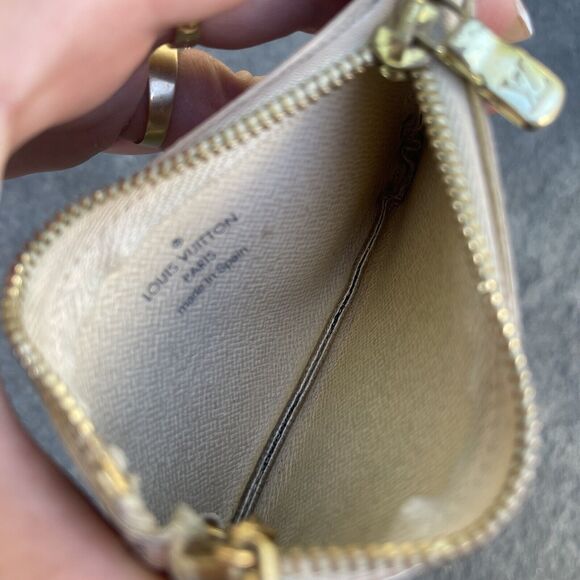 LOUIS VUITTON Key Pouch Key Cles Wallet Damier Azur Key Chain Coin Pouch - Picture 8 of 10